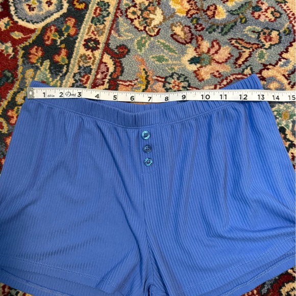 ⭐️3for10⭐️ Juicy Couture Rhinestone Pajama Shorts Button Women’s Large Blue - Picture 9 of 9